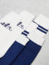 Threadbare Ski 3 pack printed socks in ecru