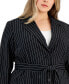 ფოტო #4 პროდუქტის Plus Size Striped Belted Pantsuit