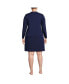 ფოტო #2 პროდუქტის Plus Size Cotton Interlock Long Sleeve Above the Knee Nightgown