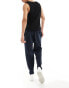 ASOS DESIGN tapered scuba joggers in navy