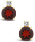 ფოტო #6 პროდუქტის Garnet (1-1/3 ct. t.w.) and Diamond Accent Stud Earrings in 14K Yellow Gold