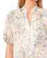 Фото #3 товара Women's Floral Ruffle-Collar Short-Sleeve Top