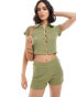 Фото #3 товара ASOS DESIGN co-ord textured micro shorts in olive