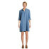 Time and Tru Women's Mini Shirt Dress with Sleeves 3X-Large 22 Blue 100% Lyocell