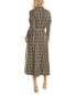 Yal New York Glen Plaid Midi Dress Women's Brown S