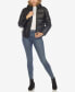 Фото #6 товара Women's Removable Furry Hoodie Bomber Leather Jacket
