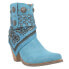Фото #3 товара Dingo Bandida Paisley Studded Round Toe Cowboy Booties Womens Blue Casual Boots