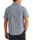 ფოტო #2 პროდუქტის Men's Slim Fit Navtech Check Short Sleeve Button-Front Shirt