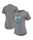 ფოტო #2 პროდუქტის Women's Heathered Gray Charlotte Hornets Tri-Blend Phoebe T-shirt
