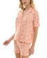 ფოტო #6 პროდუქტის Women's 2-Pc. Printed Short Pajamas Set