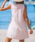 Women's Pink Stripe Sleeveless V-Neck Mini Beach Dress