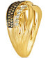 Фото #4 товара Chocolate Diamond & Nude Diamond Crossover Ring (1/3 ct. t.w.) in 14k Gold