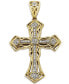 ფოტო #1 პროდუქტის Men's Diamond Cross Pendant in 10k Gold (1/6 ct. t.w.)