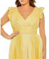 ფოტო #6 პროდუქტის Plus Size Flutter Sleeve Pleated V-Neck Gown