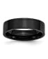 Stainless Steel Polished Black IP-plated 6mm Flat Band Ring