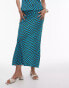 Topshop co-ord wiggle stripe maxi skirt in turquoise and brown