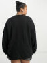 Фото #2 товара In The Style Plus exclusive fierce and femme motif sweatshirt in black