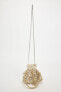 Beaded mini bucket bag