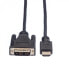 ROLINE 11.04.5516 - 1.5 m - HDMI Type A (Standard) - DVI-D - Male - Male - Straight