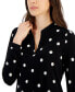 Women's Split-Neck Pearl-Dot Top