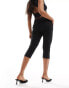 Фото #4 товара NA-KD zip detail capri trousers in black