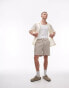 Фото #1 товара Topman co-ord plisse shorts in stone