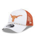 Фото #1 товара Men's White/Texas Orange Texas Longhorns Court Sport Foam A-Frame 9FORTY Adjustable Trucker Hat
