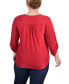 Фото #2 товара Plus Size 3/4 Roll Tab Zip Front Jacquard Knit Top