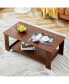 Фото #7 товара Walnut Double Layered Coffee Table - 43.3"x21.6"x16.5"