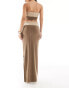 Фото #4 товара Missyempire exclusive slinky column maxi skirt co-ord in mocha