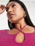 Фото #3 товара Simply Be cut out halterneck top in pink