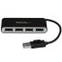 Фото #2 товара USB-концентратор Startech.com 4-Port Portable с встроенным кабелем - USB 2.0 - 480 Mбит/с - Черно-серый - Пластик - Сертификаты CE, FCC, RoHS, REACH