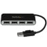 Фото #2 товара StarTech.com 4-Port Portable USB 2.0 Hub with Built-in Cable - USB 2.0 - USB 2.0 - 480 Mbit/s - Black - Silver - Plastic - CE - FCC - RoHS - REACH