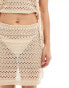 Фото #5 товара Pieces lace mini skirt beach co-ord in cream