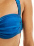 Candypants ruched underwire bikini top in high shine teal