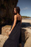 Фото #7 товара Комбинированное платье миди из поплина ZARA
