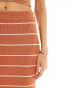 Pretty Lavish knit maxi skirt co-ord in terracotta stripe Terrakotta/Cremeweiß, S - DE 34-36 - фото #4