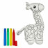 Colouring Plush Giraffe White Black 9 x 23 x 15 cm (8 Units)