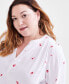 ფოტო #3 პროდუქტის Plus Size Cotton Printed Long-Sleeve Top, Created for Macy's