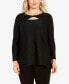 ფოტო #1 პროდუქტის Plus Size Tia Twist Long Sleeve Top