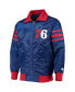 Фото #3 товара Men's Royal Philadelphia 76Ers The Captain Ii Full-Zip Varsity Jacket