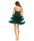 Фото #2 товара Women's Thin Strap Beaded Bodice Tiered Tulle Dress