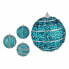 Набор новогодних шаров С облегчением Ø 8 cm Синий PVC (12 штук)