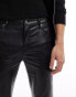 Фото #8 товара ASOS DESIGN flared trouser with split hem and popper detail in black leather look