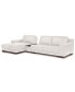 Фото #1 товара Darrium 3-Pc. Leather Chaise Sofa with Console, Created for Macy's