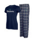 ფოტო #1 პროდუქტის Women's Navy, Gray Seattle Mariners Arctic T-shirt and Flannel Pants Sleep Set