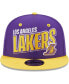 Фото #3 товара Men's Purple, Gold Los Angeles Lakers Stacked Slant 2-Tone 9FIFTY Snapback Hat