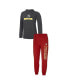 ფოტო #1 პროდუქტის Men's Cardinal, Charcoal USC Trojans Meter Pullover Hoodie and Joggers Sleep Set