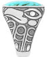 EFFY® Men's Turquoise Eagle Ring in Sterling Silver