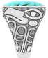 ფოტო #3 პროდუქტის EFFY® Men's Turquoise Eagle Ring in Sterling Silver